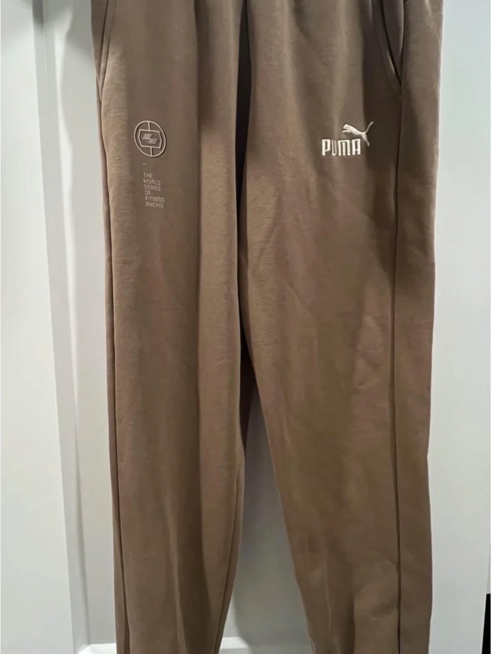 Hyrox Puma Men's Taupe Joggers with White Logo